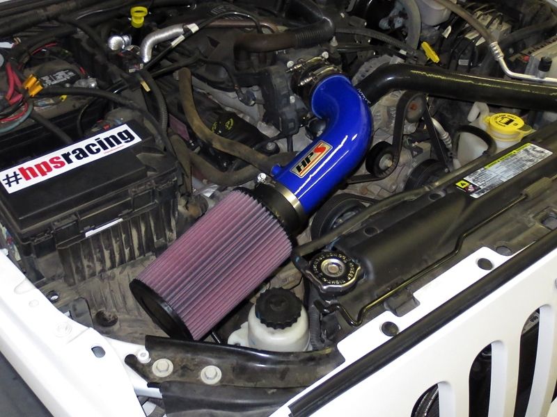 HPS Air Intake Pipe K&N Filter Kit for 0711 Jeep Wrangler JK 3.8L V6 Blue