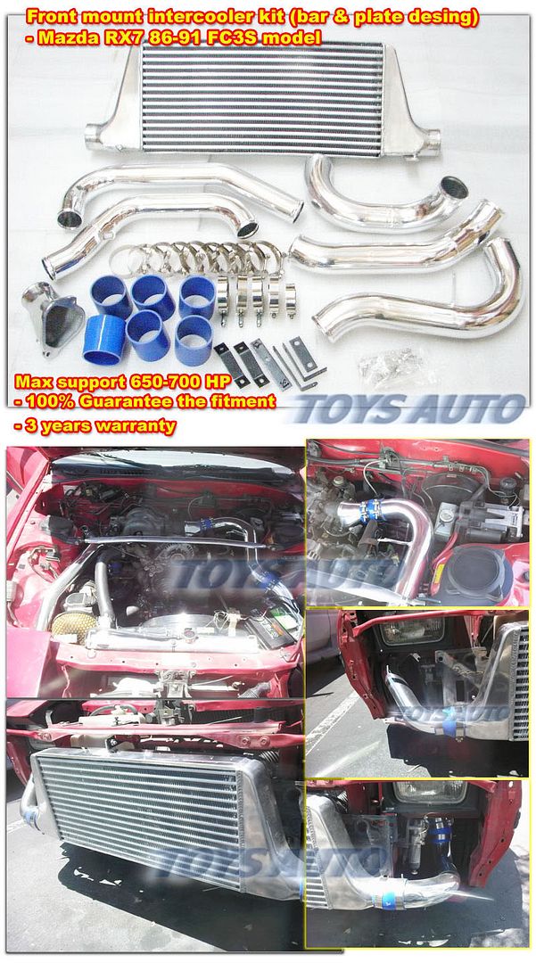 GSP FMIC Front Mount Intercooler Kit RX7 FC FC3S 13B Single Turbo 300