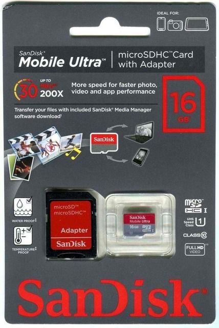 Sandisk Mobile Ultra 16Gb Microsdhc Memory Card