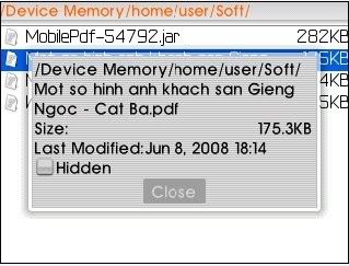 MobilePdf: Phần mềm đọc file đuôi PDF trên BB