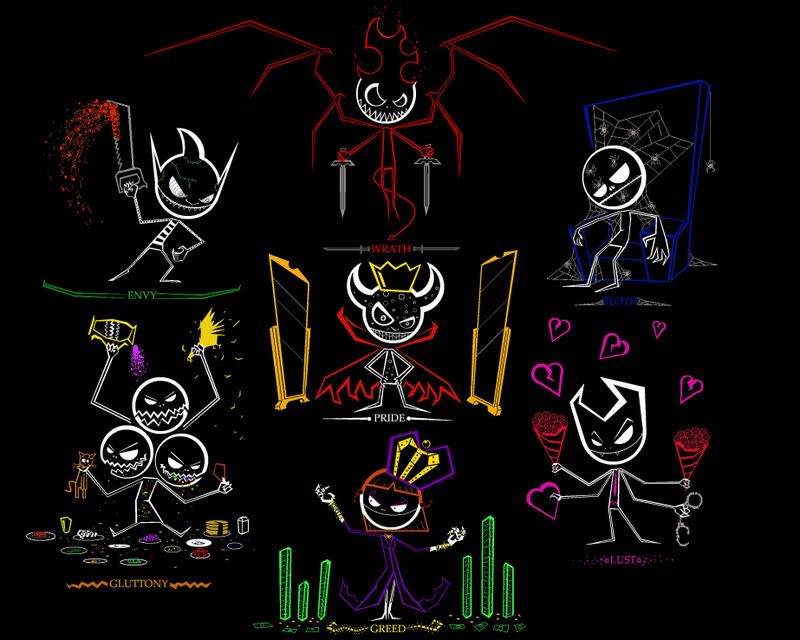 7 deadly sins list and colors