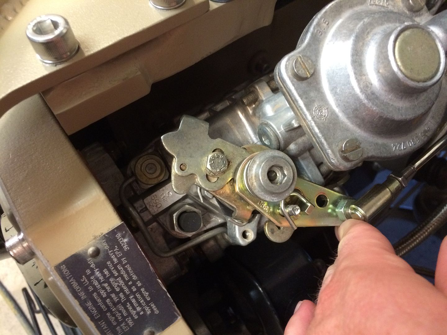 VE pump throttle shaft....where is full throttle? Cummins 4BT