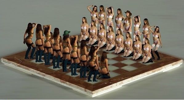 xadrez com gajas nuas