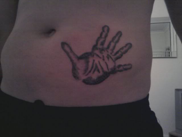 some guy I know had this done the other day his daughters handprint lol