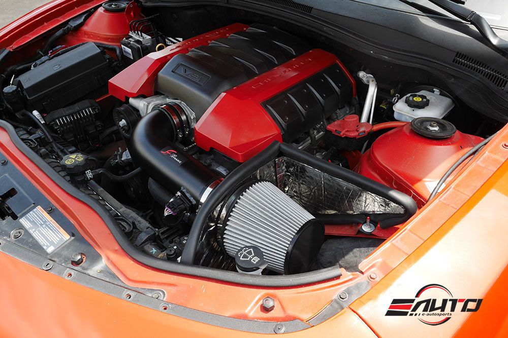 Heat Shield for 10-15 Chevy Camaro SS 6.2L V8 AFD Air Filter intake *Red Pipe*