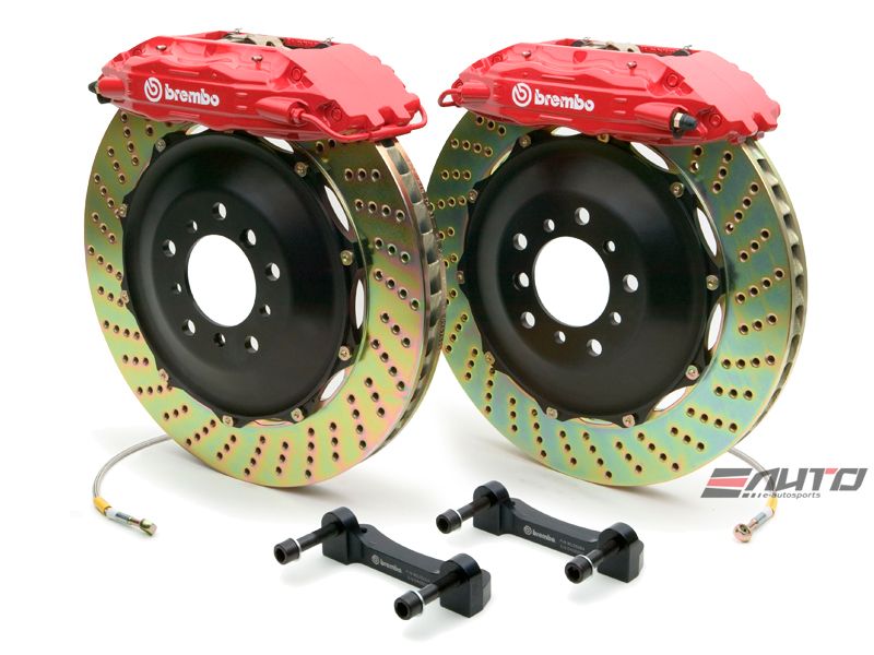 Brembo Front GT Big Brake 4Pot Caliper Red 355x32 Drill Disc Porsche