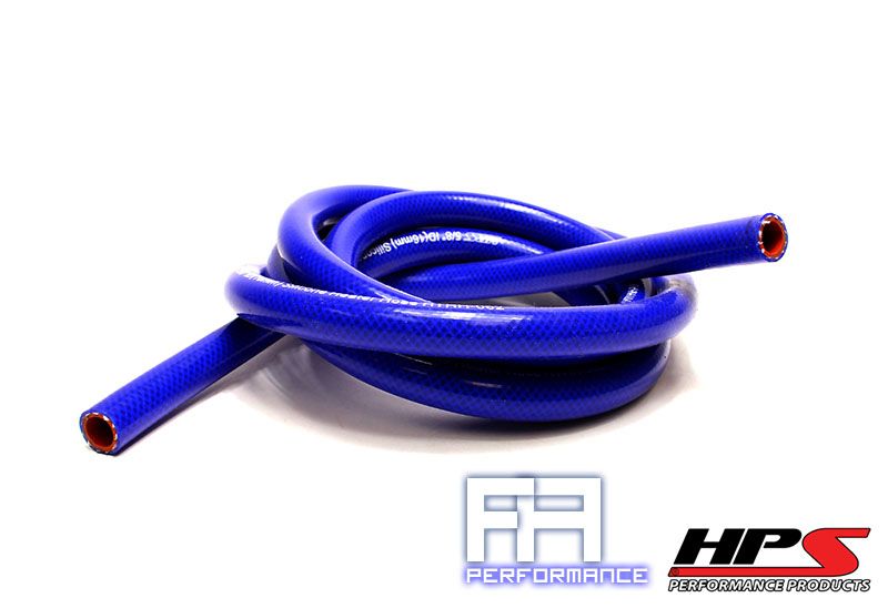 High Temp Silicone Heater Hose Coolant Turbo 9.5mm HPS 25-Feet Blue 3/8"