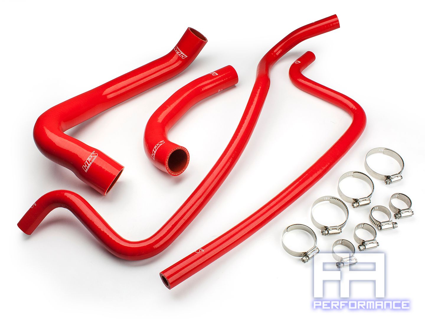 HPS Red ReinForced Silicone Heater Hose Kit For Jeep 02-06 Wrangler TJ 4.0L